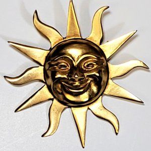 Vintage Alva Museum Replica Smiling Sun Pin Brooch